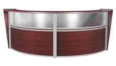 Reception Desks - U Shaped Regency Furniture Plexi Double-Unit Reception Curved Desk Workstation