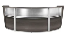 Reception Desks - U Shaped Regency Furniture Plexi Triple-Unit Reception Curved Desk Workstation