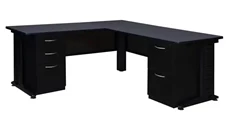 L Shaped Double Pedestal Desks Regency Furniture 66in x 72in L-Shaped Desk with Double Pedestals