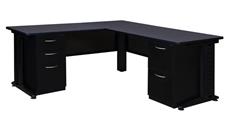 L Shaped Double Pedestal Desks Regency Furniture 66in x 78in L-Shaped Desk with Double Pedestals