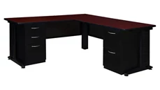 L Shaped Double Pedestal Desks Regency Furniture 66in x 78in L-Shaped Desk with Double Pedestals