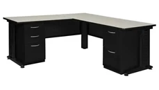 L Shaped Double Pedestal Desks Regency Furniture 72in x 78in L-Shaped Desk with Double Pedestals