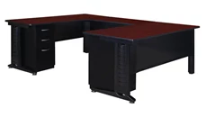 Steel & Metal Desks Regency Furniture 66in x 78in U-Shaped Desk with Double Pedestals