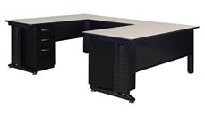 Steel & Metal Desks Regency Furniture 72in x 78in U-Shaped Desk with Double Pedestals