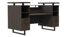 Reception Stand-Alone Desk Safco Office Furniture 78in W Reception Desk with Glass Countertop