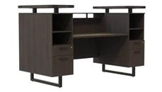 Reception Stand-Alone Desk Safco Office Furniture 78in W Reception Desk with Glass Countertop