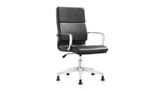 Conference Room Chairs Woodstock Leather Swivel Side Chair with Glides