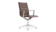 Ergonomic Task Chairs Woodstock Leather Side Swivel Chair with Glides