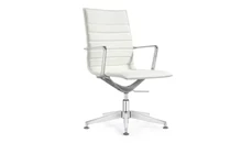 Ergonomic Task Chairs Woodstock Leather Side Swivel Chair with Glides