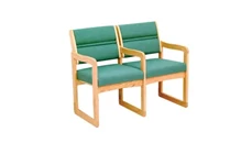 Lobby & Guest Chairs - Wood Wooden Mallet Double Sled Base Chair with Arms