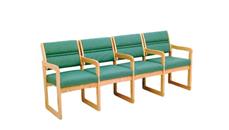 Lobby & Guest Chairs - Wood Wooden Mallet Quadruple Sled Base Chair with Arms