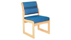 Lobby & Guest Chairs - Wood Wooden Mallet Sled Base Armless Chair Designer Fabric
