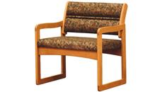 Lobby & Guest Chairs - Wood Wooden Mallet Sled Base Chair with Arms Designer Fabric