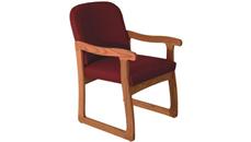 Lobby & Guest Chairs - Wood Wooden Mallet Single Sled Base Chair with Arms