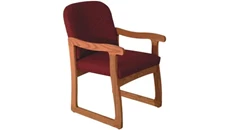 Lobby & Guest Chairs - Wood Wooden Mallet Single Sled Base Chair with Arms