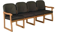 Lobby & Guest Chairs - Wood Wooden Mallet Quadruple Sled Base Sofa