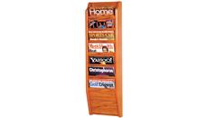 Literature Organizers Wooden Mallet 7 Pocket Oak Magazine Wall Rack