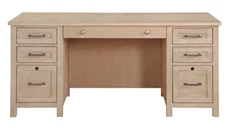 Wood Veneer Desks Wilshire Furniture 66in x 27in Double Pedestal Desk