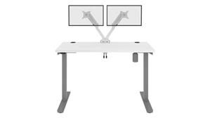 Adjustable Height Desks & Tables Bestar Office Furniture 48in W x 24in D Standing Desk with Dual Monitor Arm
