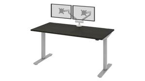 Adjustable Height Desks & Tables Bestar Office Furniture 60in W 30in D Standing Desk with Dual Monitor Arm