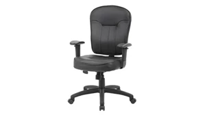 Ergonomic Task Chairs WFB Designs Mid Back Leather Task Chair with Adjustable Arms