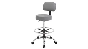 Medical Stools WFB Designs Caressoft Medical/Drafting Stool with Back Cushion