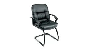 Lobby & Guest Chairs - Metal WFB Designs Black Leather Guest Chair