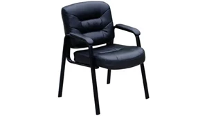 Lobby & Guest Chairs - Metal WFB Designs Black Leather Guest Chair