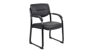 Lobby & Guest Chairs - Metal WFB Designs Leather Guest Chair with Padded Arms