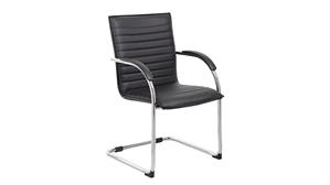 Lobby & Guest Chairs - Metal WFB Designs Sled Base Guest Chair with Chrome Frame (Set of 2)