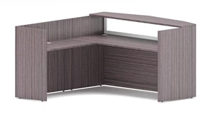 Reception Desks - L Shaped WFB Designs Frosted Glass and Laminate Reception L-Desk