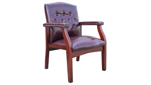 Lobby & Guest Chairs - Wood WFB Designs Traditional Style Vinyl Guest Chair