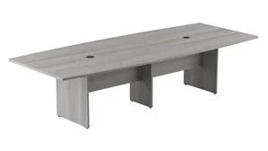 Conference Tables Bush Furnishings 10ft W x 48in D Boat Shaped Conference Table with Wood Base
