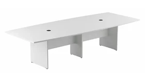 Conference Tables Bush Furnishings 10ft W x 48in D Boat Shaped Conference Table with Wood Base