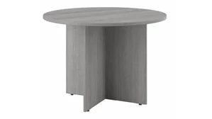 Conference Tables Bush Furnishings 42in W Round Conference Table with Wood Base