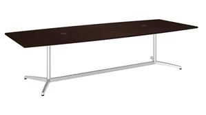 Conference Tables Bush 10ft W x 48in D Boat Shaped Conference Table with Metal Base