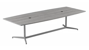 Conference Tables Bush Furnishings 10ft W x 48in D Boat Shaped Conference Table with Metal Base