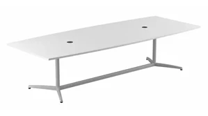 Conference Tables Bush Furnishings 10ft W x 48in D Boat Shaped Conference Table with Metal Base