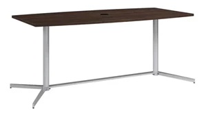 Conference Tables Bush Furnishings 6ft W x 36" D Boat Shaped Conference Table with Metal Base