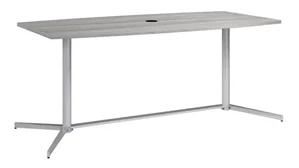 Conference Tables Bush Furnishings 6ft W x 36" D Boat Shaped Conference Table with Metal Base