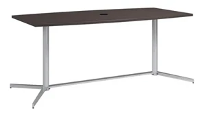 Conference Tables Bush Furnishings 6ft W x 36" D Boat Shaped Conference Table with Metal Base
