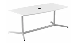 Conference Tables Bush Furnishings 6ft W x 36" D Boat Shaped Conference Table with Metal Base