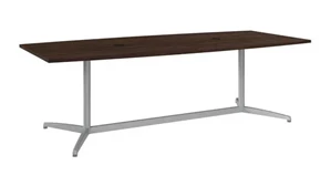 Conference Tables Bush Furnishings 8ft W x 42in D Boat Shaped Conference Table with Metal Base