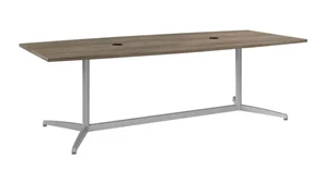 Conference Tables Bush Furnishings 8ft W x 42in D Boat Shaped Conference Table with Metal Base