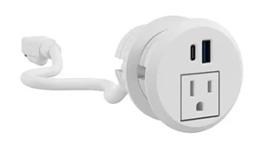 Power Modules Bush Furnishings 2in Desktop Power Grommet with AC Outlet and USB-A/USB-C Ports
