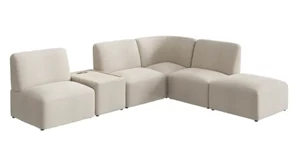 Sectional Sofas Bush Modular 5 Seater L-Shaped Sectional with Charging Station