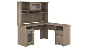 L Shaped Desks with Hutch Bush Furnishings 60in W L-Shaped Computer Desk with Hutch