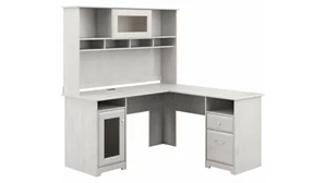 L Shaped Desks with Hutch Bush Furnishings 60in W L-Shaped Computer Desk with Hutch