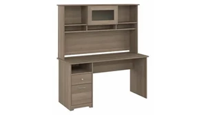 Stand-Alone Desks with Hutch Bush 60in W Computer Desk with Hutch and Drawers