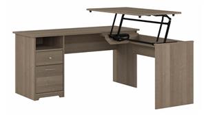 Adjustable Height Desks & Tables Bush 60in W 3 Position L-Shaped Sit to Stand Desk